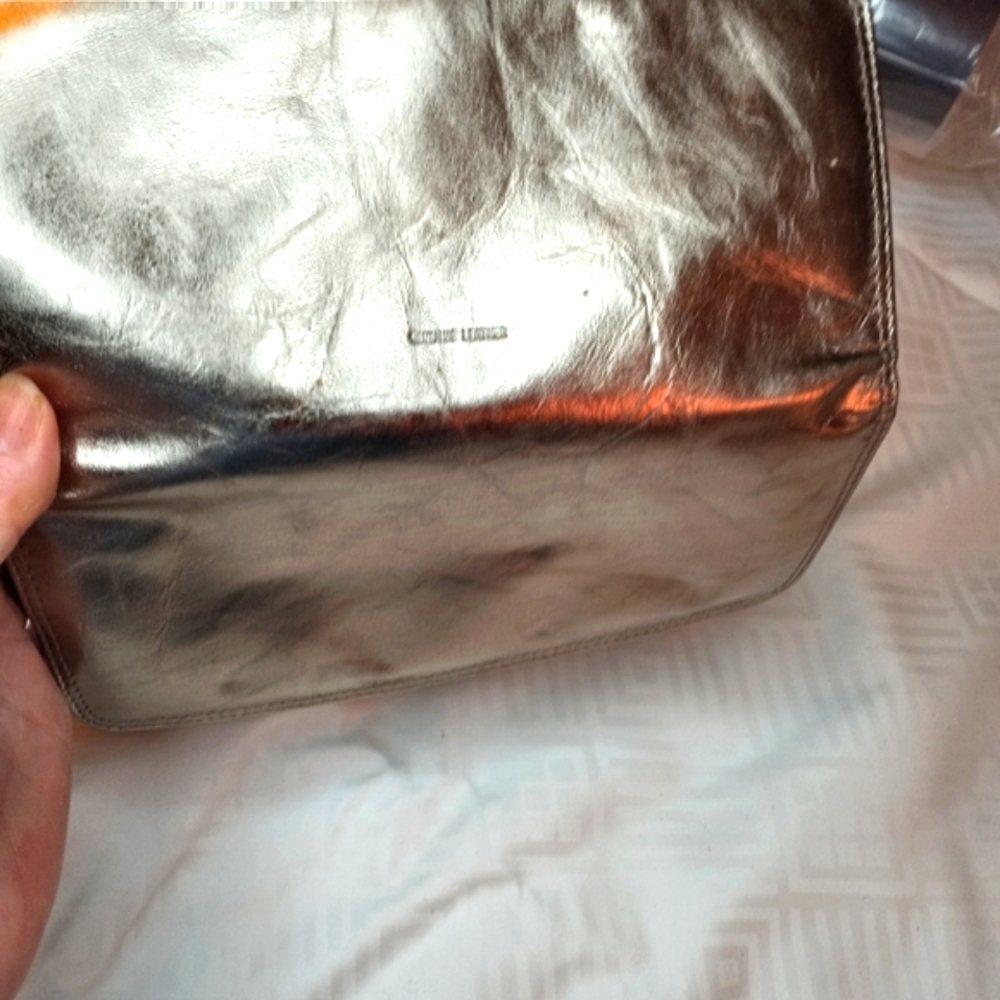 Vintage Leather Clutch Wallet Gold - Picture 2 of 9
